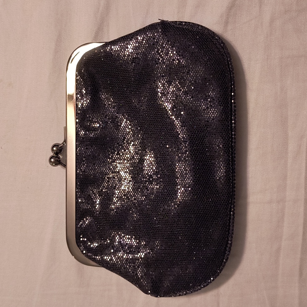 NWOT Express Black Sequin Clutch